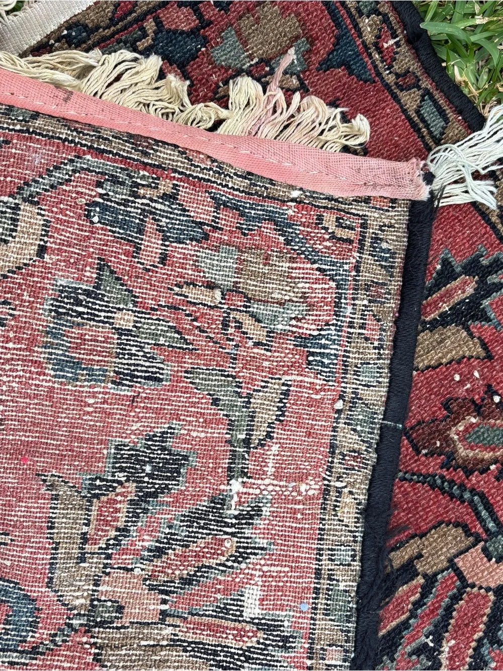 Vintage Turkish rug floor mat